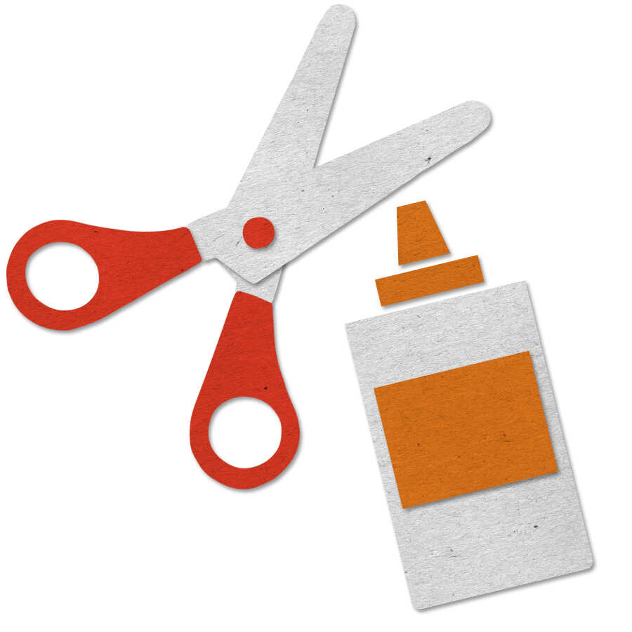 Felt scissor glue icon